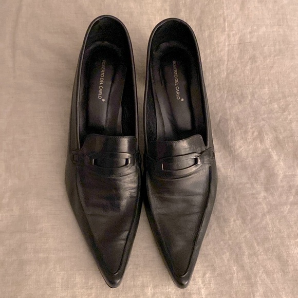 Roberto Del Carlo Loafer Style Heels Size 7.5 - Picture 1 of 13
